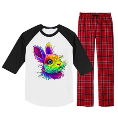 Colorful Rabbit Bunny Art Raglan Sleeve Pajama Set