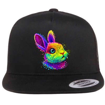 Colorful Rabbit Bunny Art Flatbill Hat