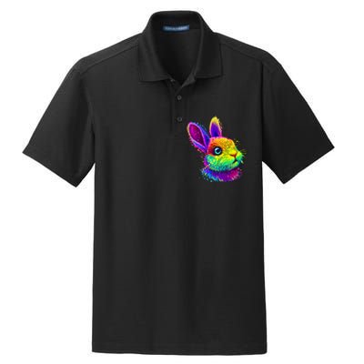 Colorful Rabbit Bunny Art Dry Zone Grid Polo