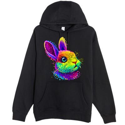 Colorful Rabbit Bunny Art Premium Pullover Hoodie