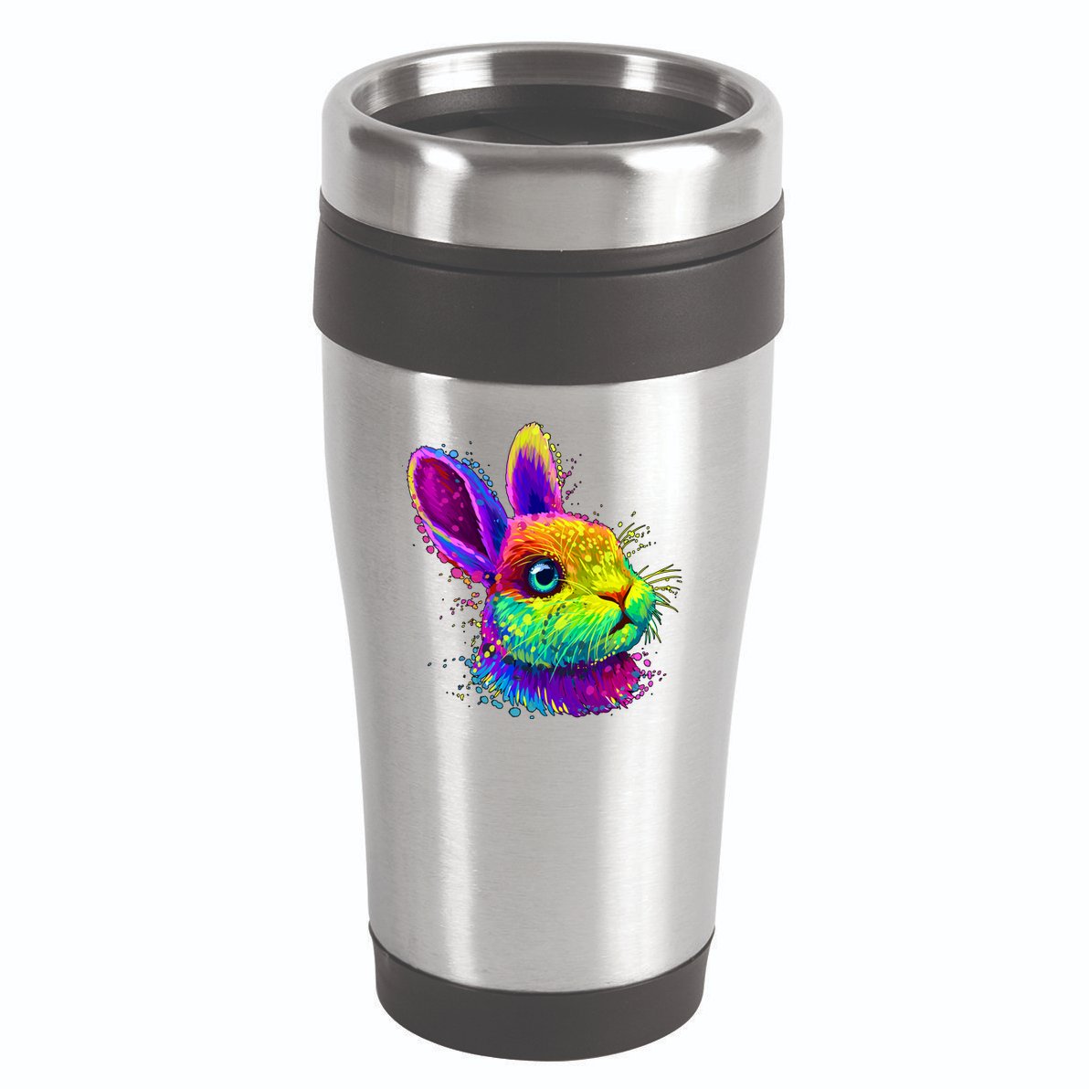Colorful Rabbit Bunny Art 16oz Travel Tumbler
