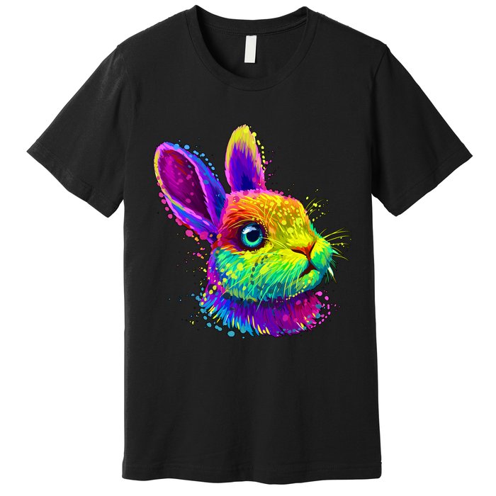 Colorful Rabbit Bunny Art Premium T-Shirt