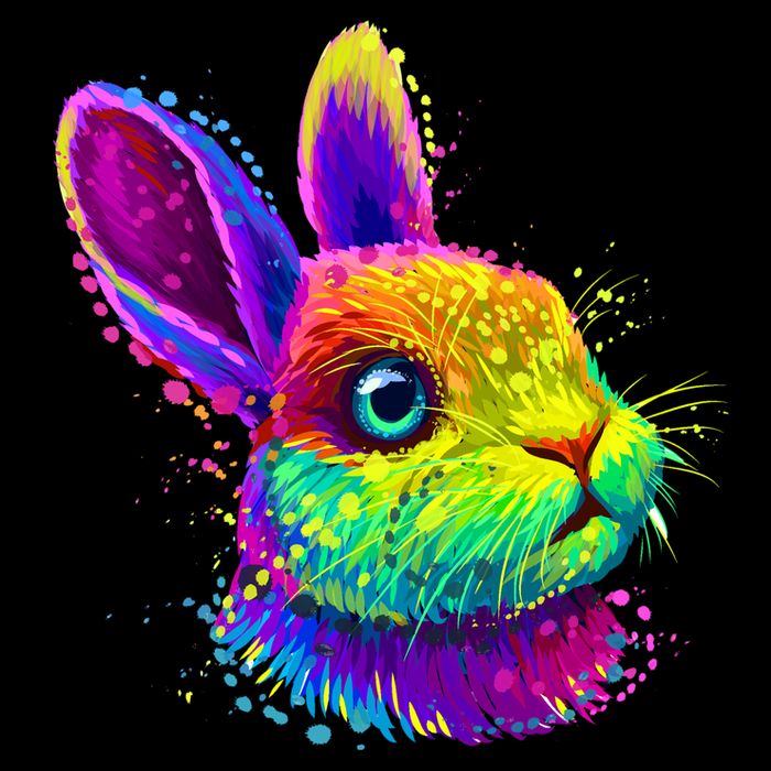 Colorful Rabbit Bunny Art Premium T-Shirt