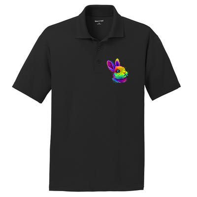 Colorful Rabbit Bunny Art PosiCharge RacerMesh Polo