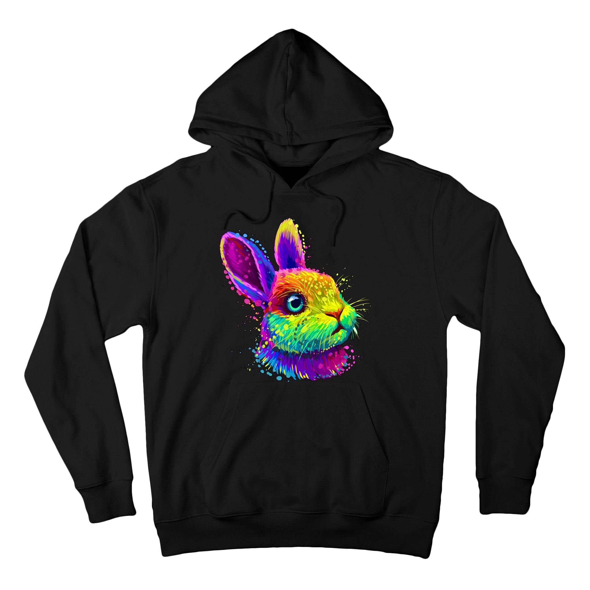 Colorful Rabbit Bunny Art Tall Hoodie