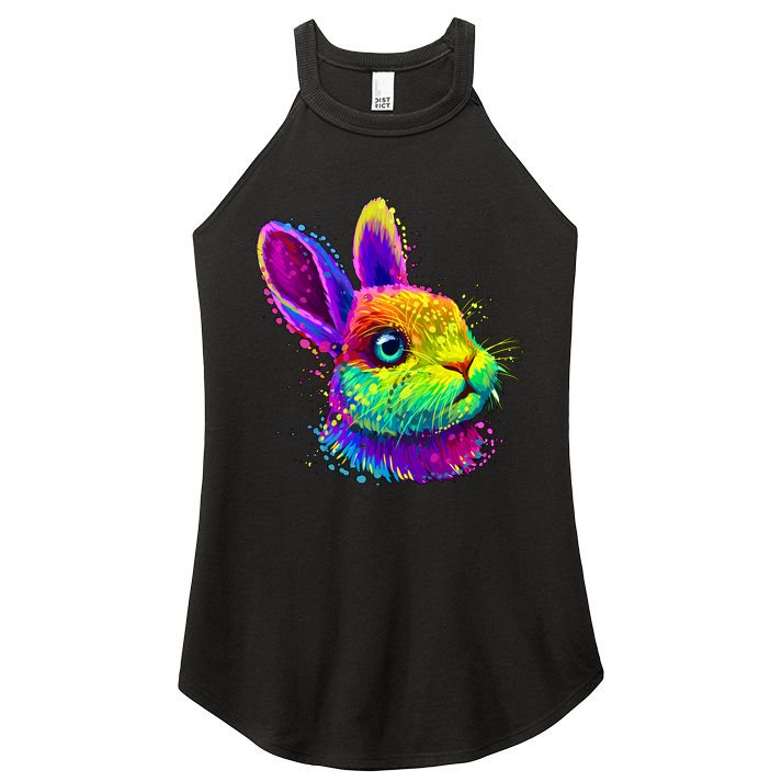 Colorful Rabbit Bunny Art Women's Perfect Tri Rocker Tank