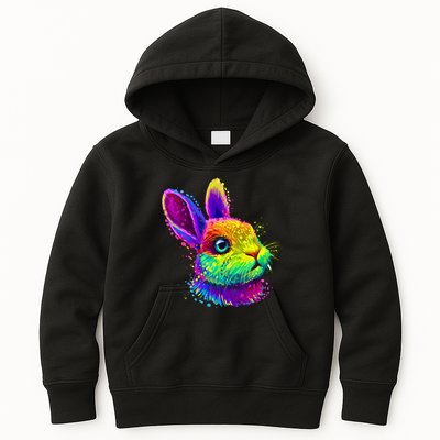Colorful Rabbit Bunny Art Kids Hoodie