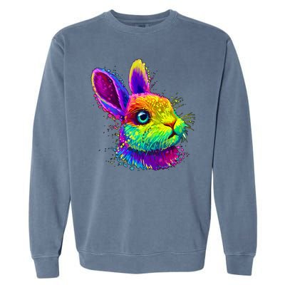 Colorful Rabbit Bunny Art Garment-Dyed Sweatshirt