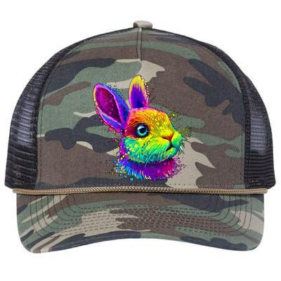 Colorful Rabbit Bunny Art Retro Rope Trucker Hat Cap