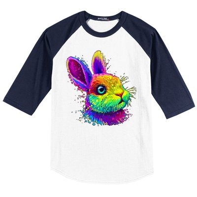 Colorful Rabbit Bunny Art Baseball Sleeve Shirt