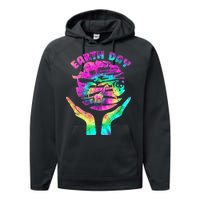 Colorful Retro Earth Day Animals Performance Fleece Hoodie