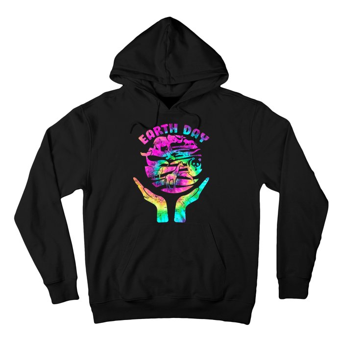 Colorful Retro Earth Day Animals Hoodie