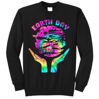 Colorful Retro Earth Day Animals Sweatshirt