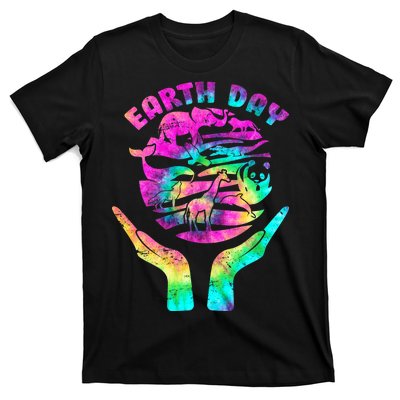 Colorful Retro Earth Day Animals T-Shirt