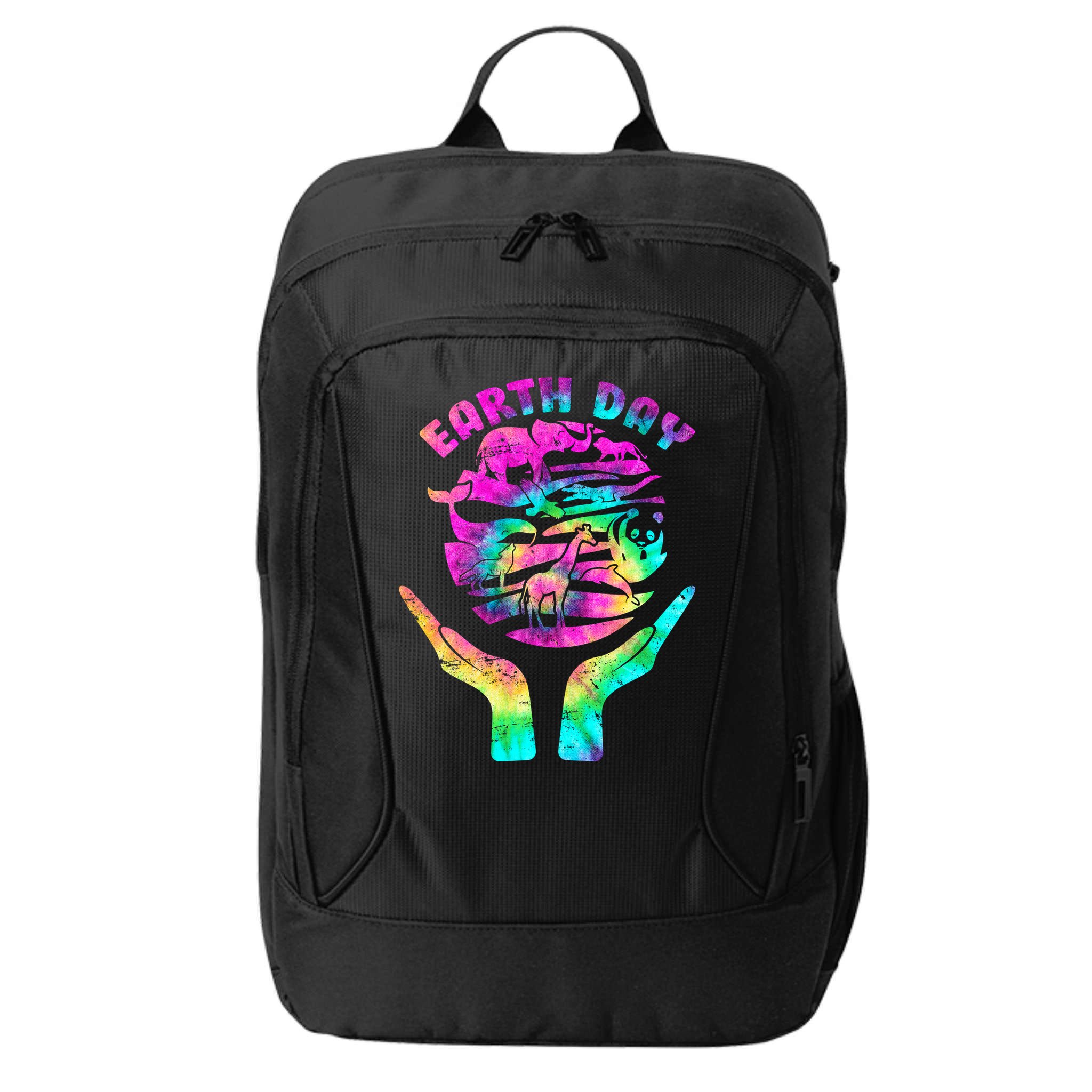 Colorful Retro Earth Day Animals City Backpack