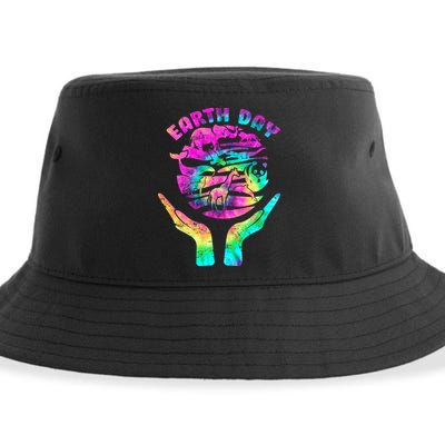 Colorful Retro Earth Day Animals Sustainable Bucket Hat