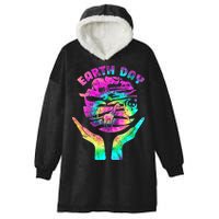 Colorful Retro Earth Day Animals Hooded Wearable Blanket