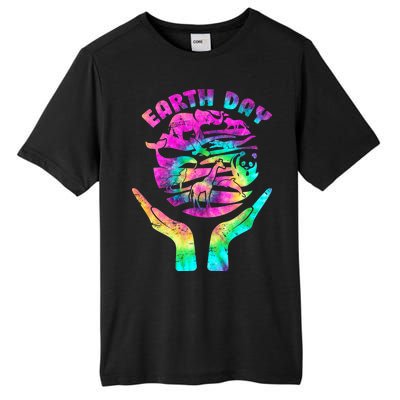 Colorful Retro Earth Day Animals Tall Fusion ChromaSoft Performance T-Shirt