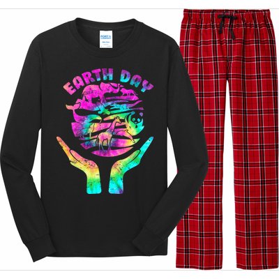 Colorful Retro Earth Day Animals Long Sleeve Pajama Set