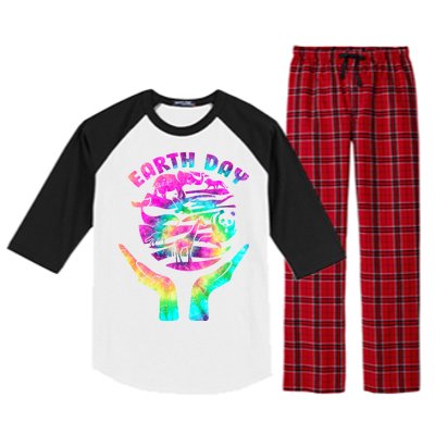 Colorful Retro Earth Day Animals Raglan Sleeve Pajama Set