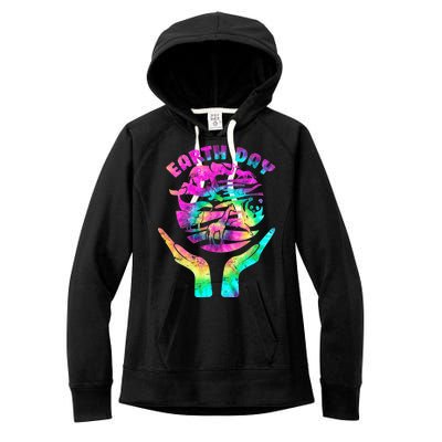 Colorful Retro Earth Day Animals Women's Fleece Hoodie