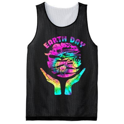 Colorful Retro Earth Day Animals Mesh Reversible Basketball Jersey Tank