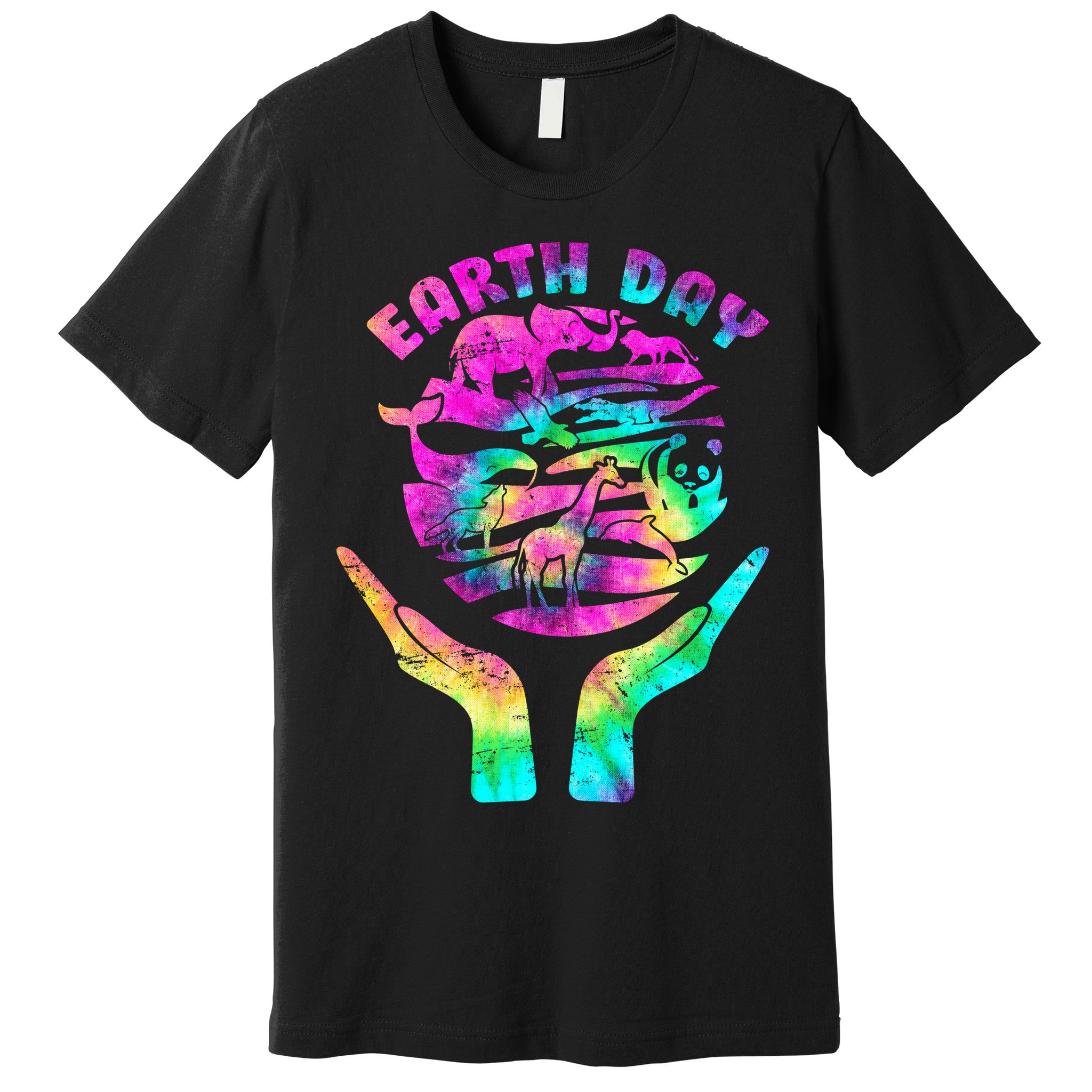 Colorful Retro Earth Day Animals Premium T-Shirt