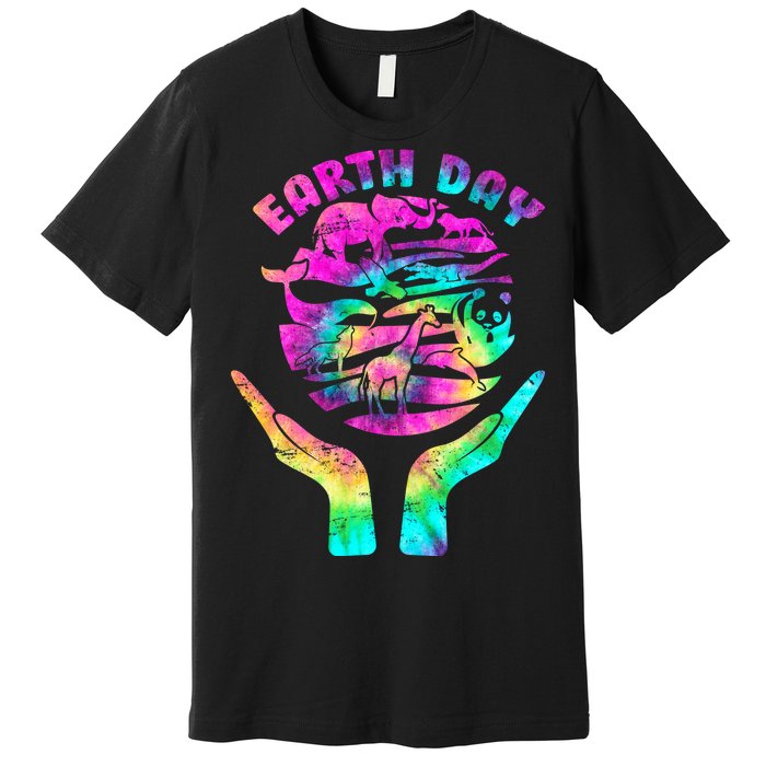 Colorful Retro Earth Day Animals Premium T-Shirt