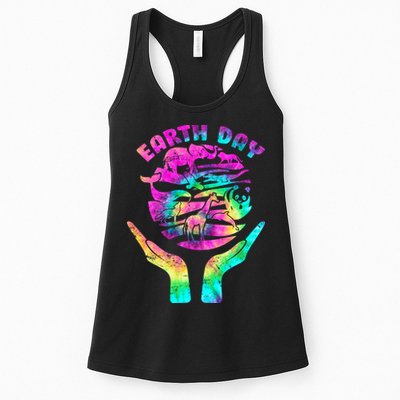 Colorful Retro Earth Day Animals Womens Tank Top