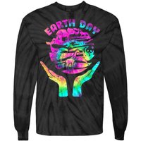 Colorful Retro Earth Day Animals Tie-Dye Long Sleeve Shirt