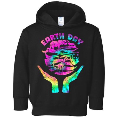 Colorful Retro Earth Day Animals Toddler Hoodie