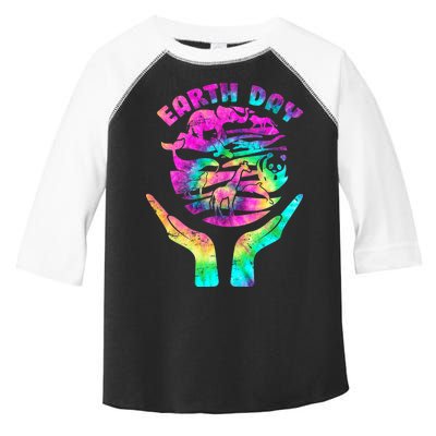 Colorful Retro Earth Day Animals Toddler Fine Jersey T-Shirt