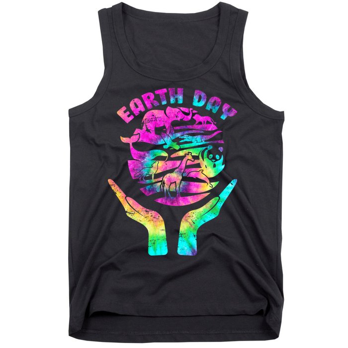 Colorful Retro Earth Day Animals Tank Top