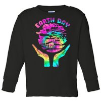 Colorful Retro Earth Day Animals Toddler Long Sleeve Shirt