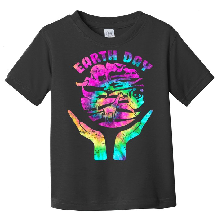 Colorful Retro Earth Day Animals Toddler T-Shirt