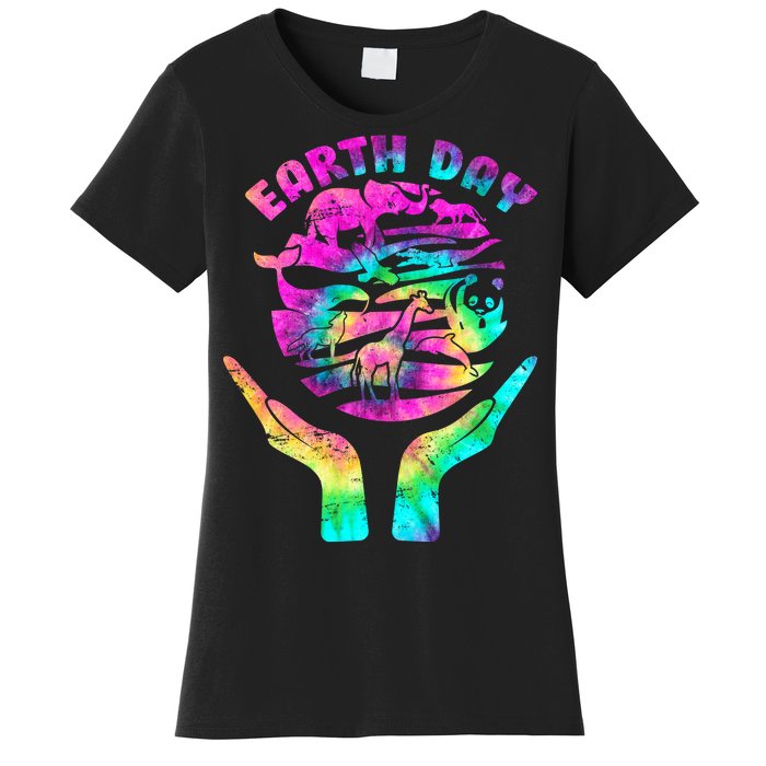 Colorful Retro Earth Day Animals Women's T-Shirt