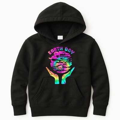 Colorful Retro Earth Day Animals Kids Hoodie