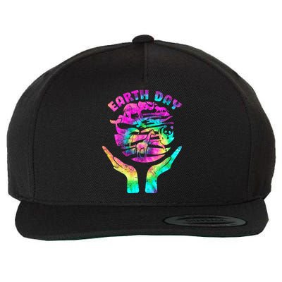 Colorful Retro Earth Day Animals Wool Snapback Cap