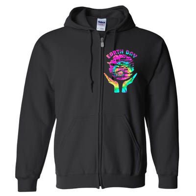 Colorful Retro Earth Day Animals Full Zip Hoodie