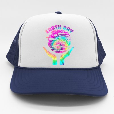 Colorful Retro Earth Day Animals Trucker Hat