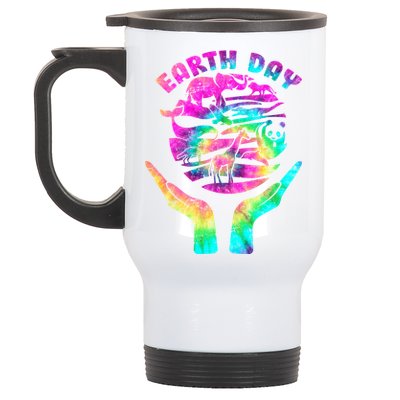 Colorful Retro Earth Day Animals Stainless Steel Travel Mug