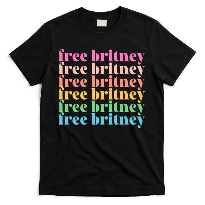 Colorful Retro Free Britney Logo T-Shirt