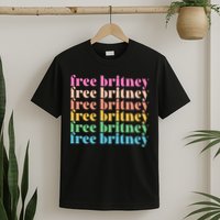 Colorful Retro Free Britney Logo T-Shirt