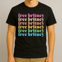 Colorful Retro Free Britney Logo T-Shirt