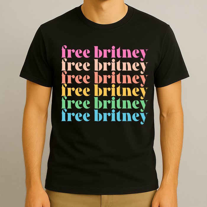 Colorful Retro Free Britney Logo T-Shirt