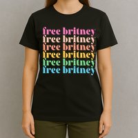 Colorful Retro Free Britney Logo T-Shirt