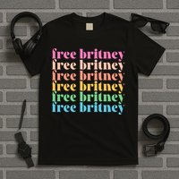 Colorful Retro Free Britney Logo T-Shirt
