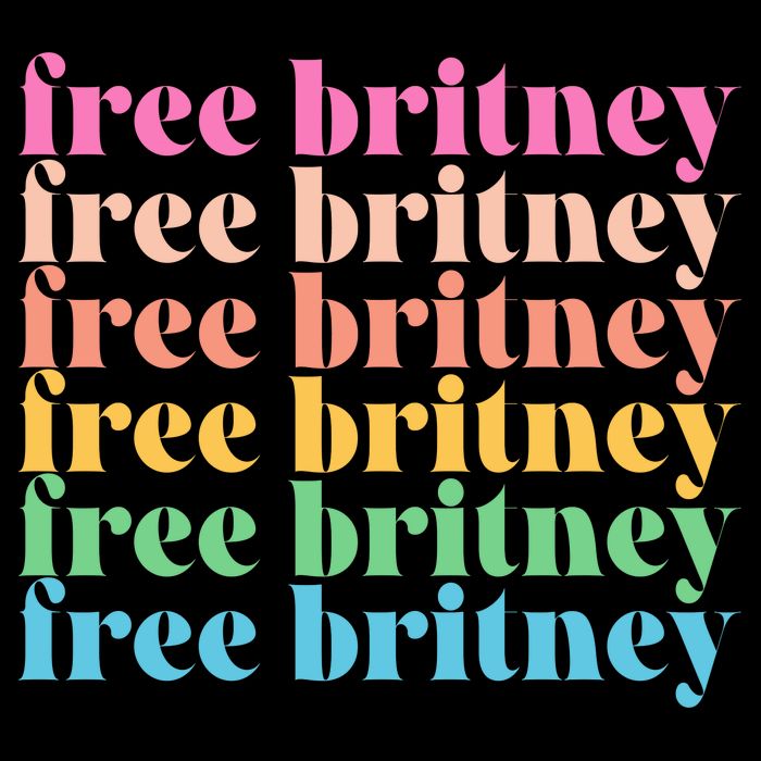Colorful Retro Free Britney Logo T-Shirt