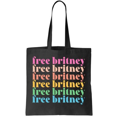 Colorful Retro Free Britney Logo Tote Bag