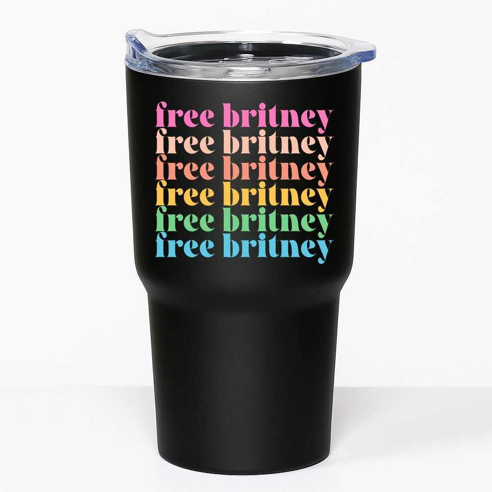 Colorful Retro Free Britney Logo Tumbler